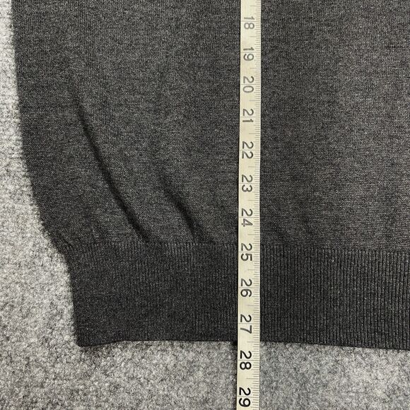 Tulliano Sweater Mens XL Dark Gray Silk Cotton Mock Neck Pullover Lightweight - Picture 5 of 6